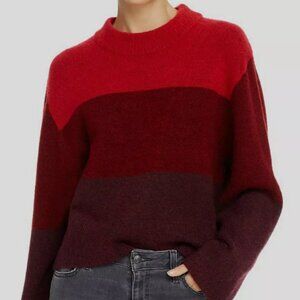 Rebecca Minkoff Red Crew-Neck Long-Sleeve Drop-Shoulder Sweatshirt
